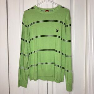 Tommy Hilfiger Crest Green Striped Men's Sweater L